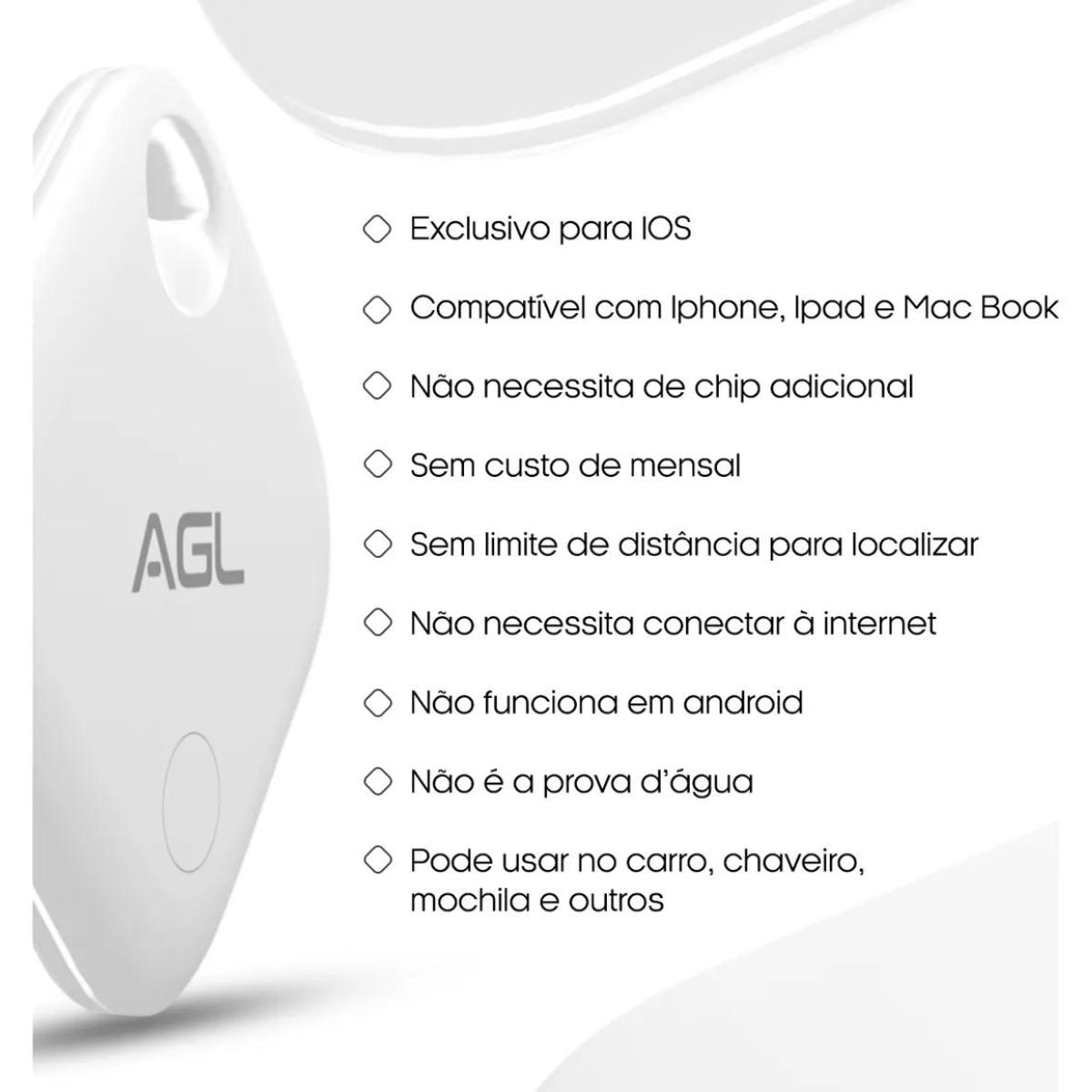 RASTREADOR LOCALIZADOR MAGIC TAG APPLE FINDMY AGL COM ANATEL