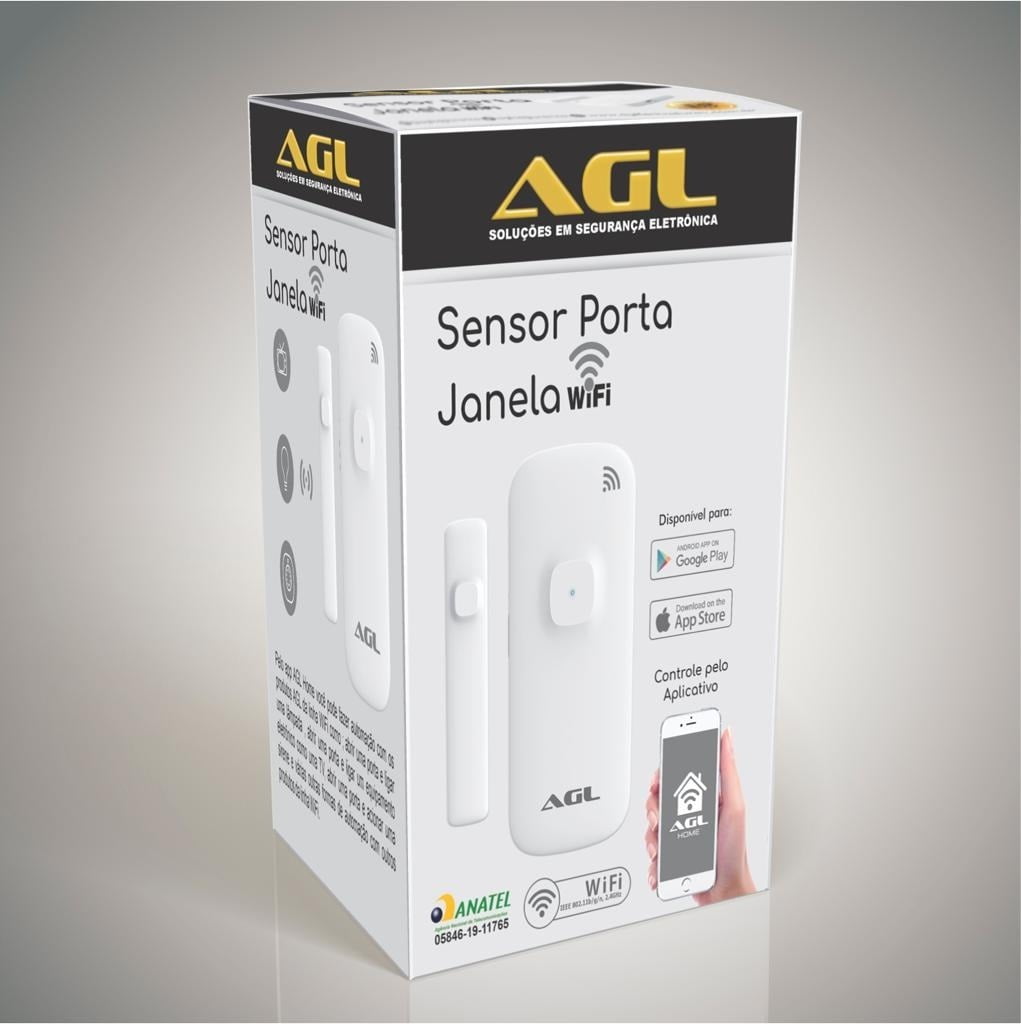 SENSOR DE PORTA E JANELA WI FI POR APP AGL Home Tech