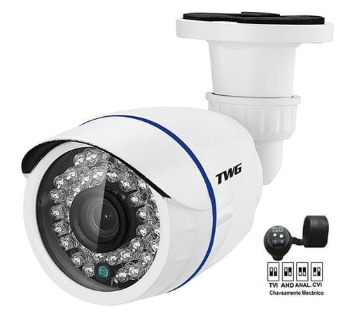 CÂMERA BULLET FULL HD 4X1 LENTE 3.6MM 1/3" 36 LEDS TWG TW-8720 HB