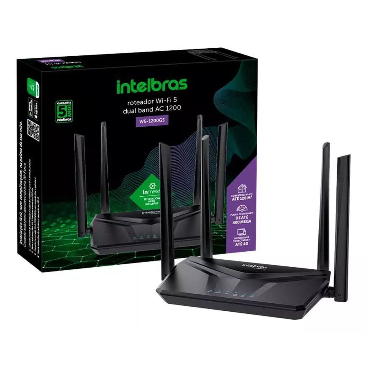 ROTEADOR DUAL BAND WI-FI W5 1200G 4 ANTENAS INTELBRAS - Home Tech