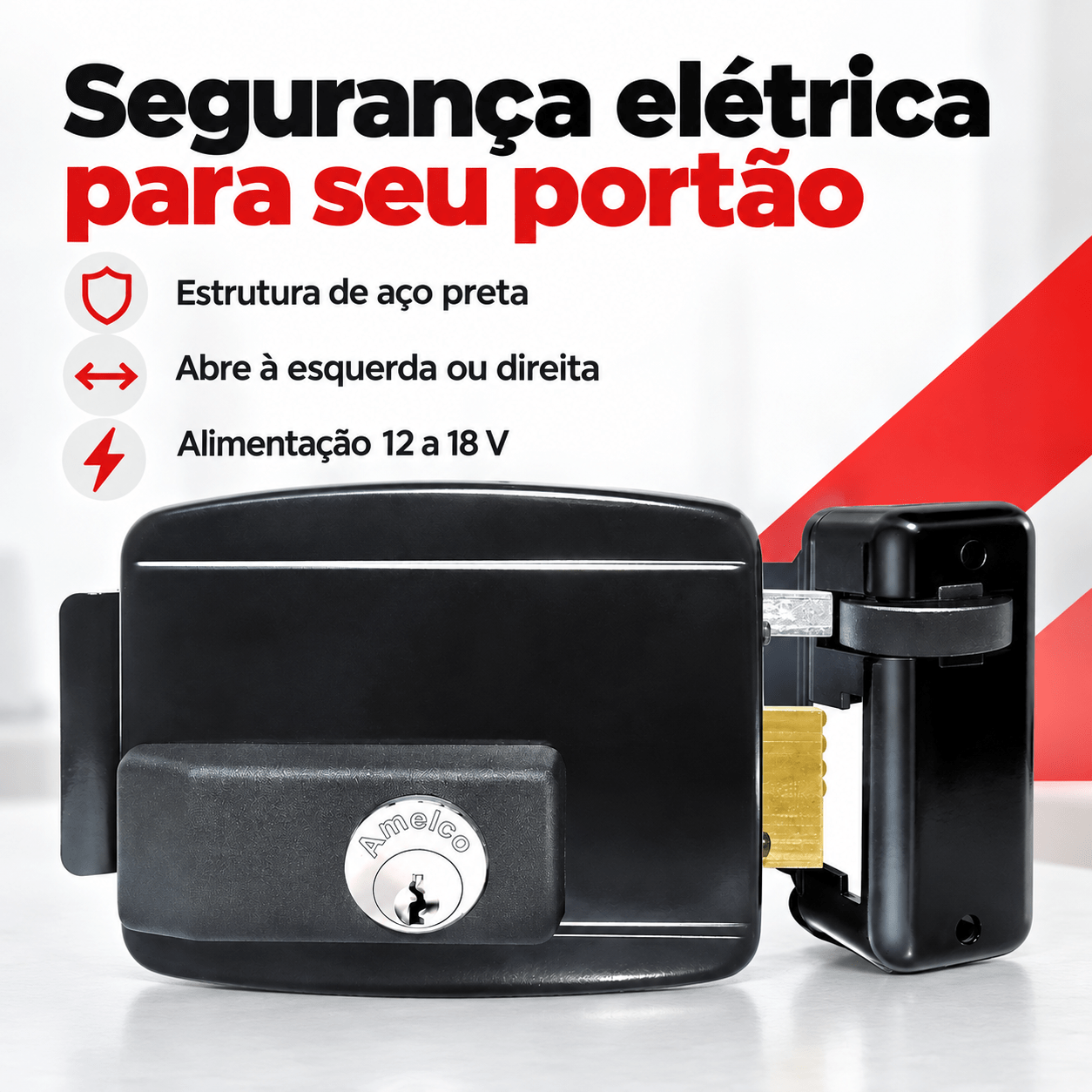 FECHADURA ELÉTRICA PARA PORTÕES AMELCO F-50