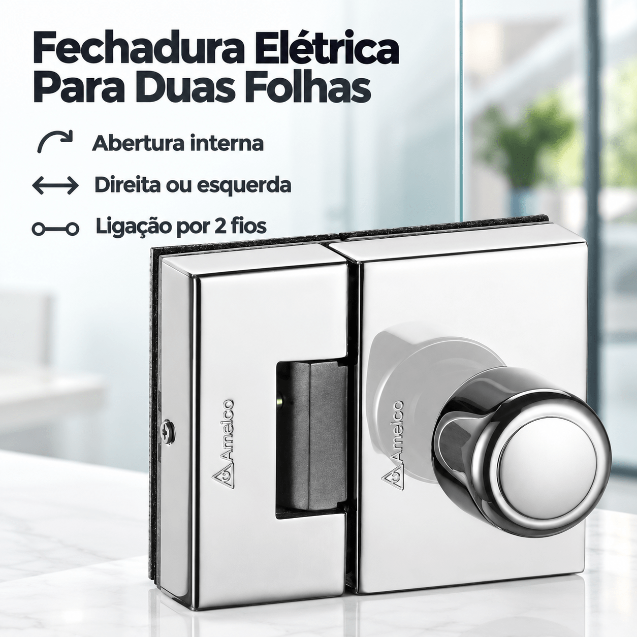 FECHADURA ELETRONICA PARA PORTA DE VIDRO AMELCO FV-32ICR
