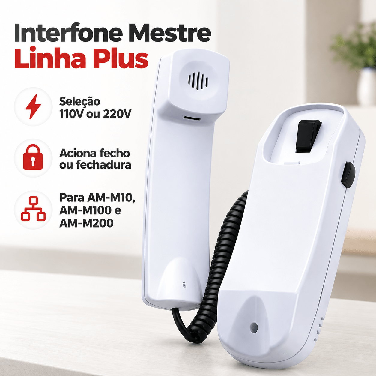 INTERFONE MESTRE PARA PORTEIRO RESIDENCIA AMELCO IAM-30 PLUS