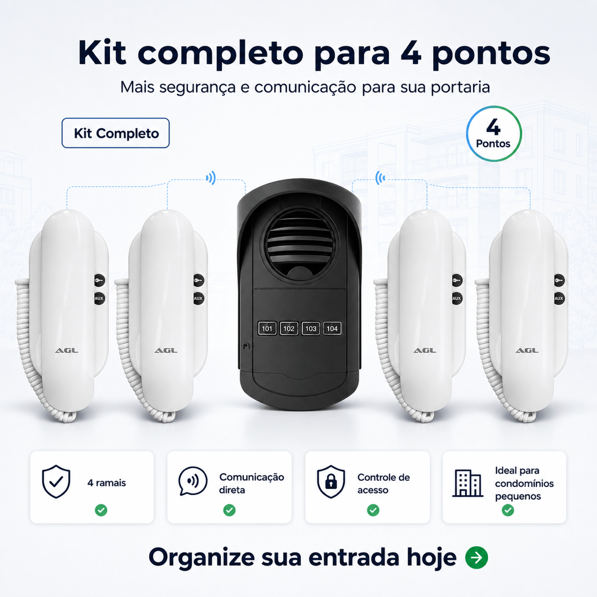 KIT PORTEIRO COLETIVO 4 PONTOS AGL
