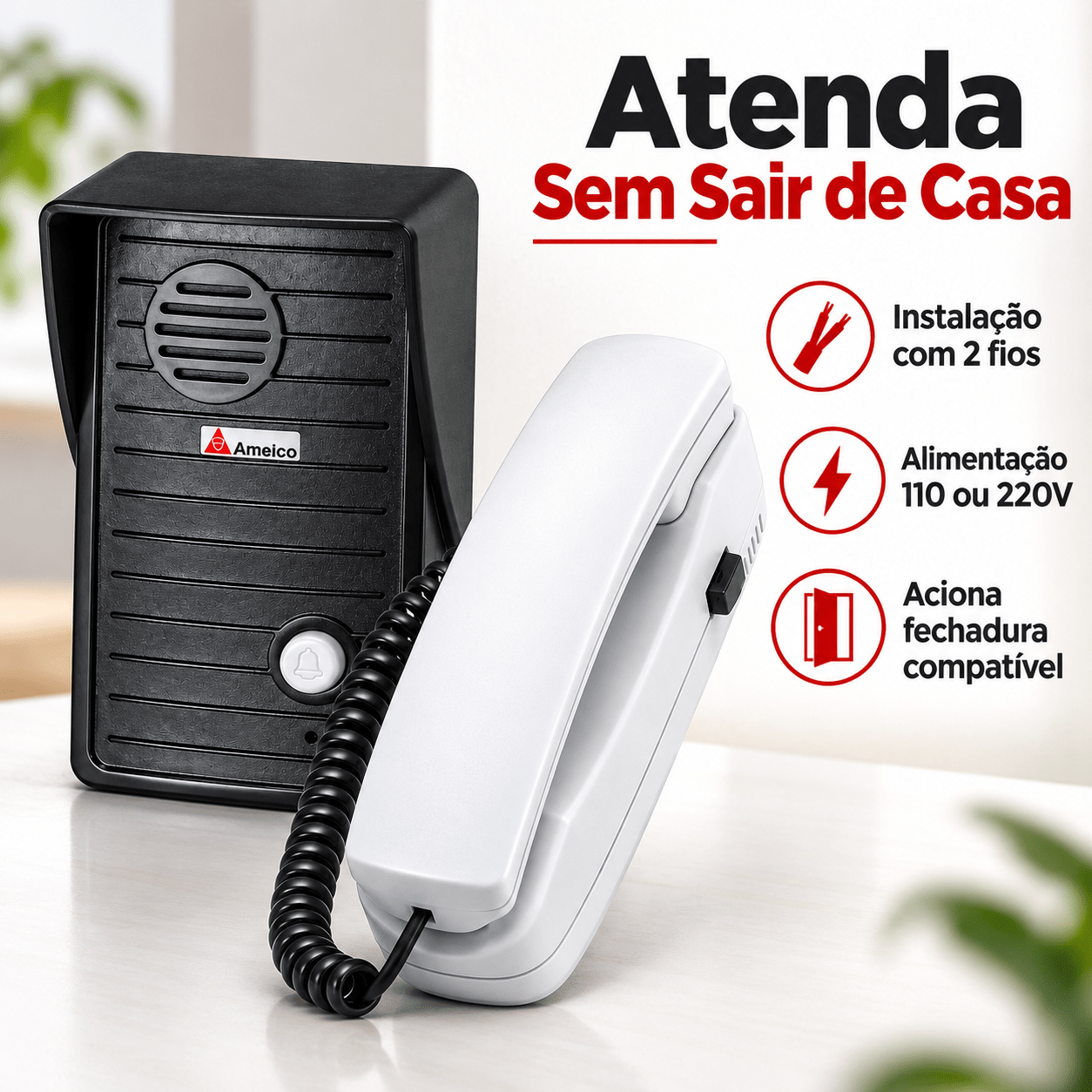 PORTEIRO ELETRÔNICO RESIDENCIAL AMELCO AM-M10