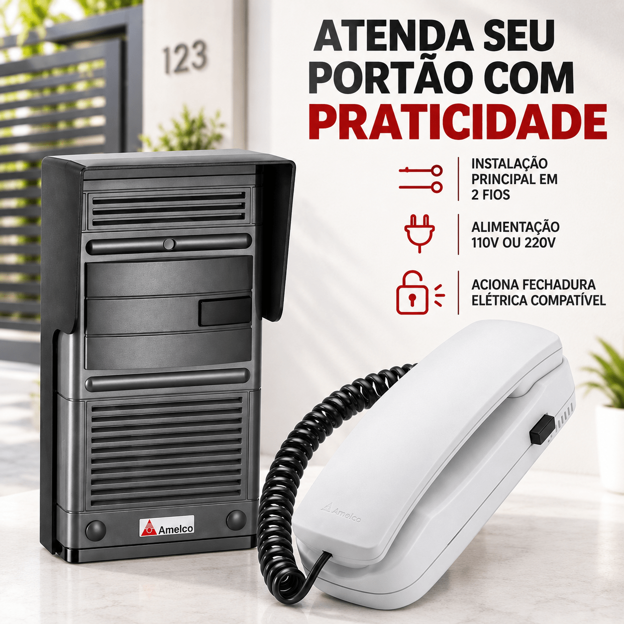 PORTEIRO ELETRONICO RESIDENCIAL AMELCO AM-M100