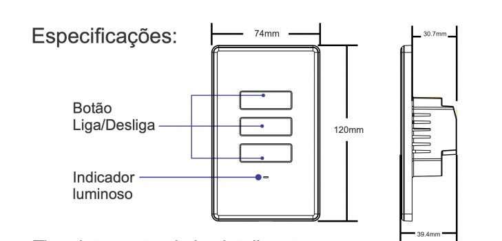 INTERRUPTOR INTELIGENTE TOUCH WI-FI AGL 1 BOTÃO BRANCO