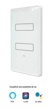 INTERRUPTOR INTELIGENTE TOUCH WI-FI AGL 2 BOTÃO BRANCO