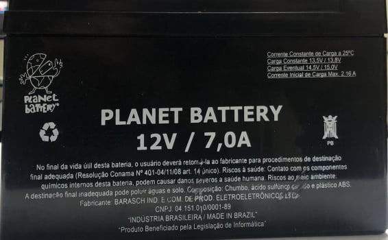 BATERIA SELADA 12V / 7,0A PLANET BATTERY