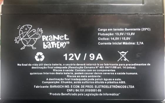 BATERIA SELADA 12V / 9A PLANET BATTERY