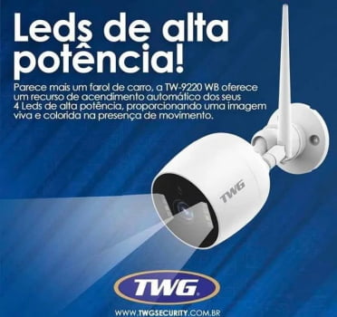 CAMERA INFRAVERMELHO IP WI-FI / ONVIF FULL HD 2MP 3.6MM METAL TWG TW-9220 WB