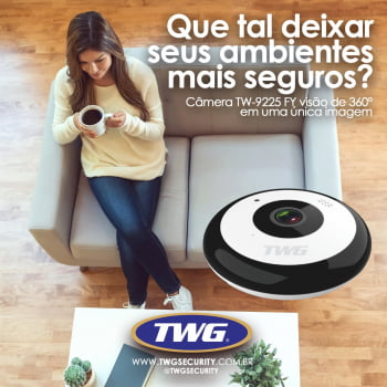 CAMERA IP TETO WI-FI 360° ONVIF FULL HD TWG TW-9225 FY