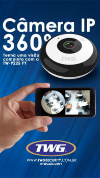 CAMERA IP TETO WI-FI 360° ONVIF FULL HD TWG TW-9225 FY