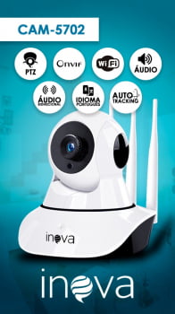 CAMERA ROBO INTELIGENTE IP WI-FI 3 ANTENAS INOVA CAM-5702