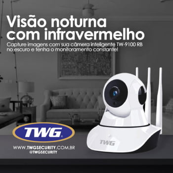 CÂMERA SEGURANÇA ROBÔ INTELIGENTEB 3 ANTENAS WI-FI 1.0MP TWG TW-9100 RB