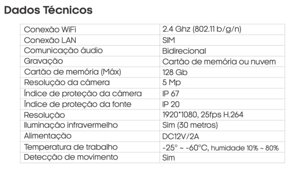 CÂMERA BULLET INTELIGENTE WIFI 5MP FULL HD EXTERNO AGL