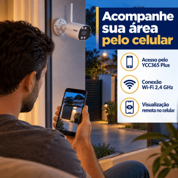 CÂMERA BULLET IP FULL HD 2MP 1080P WI-FI EXTERNA TW-9520 WB TWG