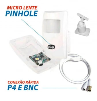 Câmera De Segurança Espiã Interna Pinhole Spy Twg 2mp 3.7mm