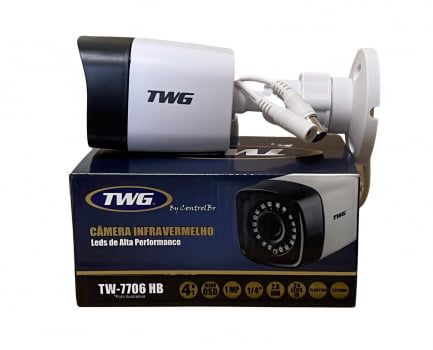 CAMERA DE SEGURANÇA HD 1MP 4X1 AHD/CVI/TVI/CVBS 24 LEDS 2.8MM 1/4" TWG TW-7706 HB