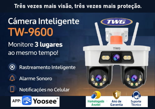 CÂMERA DE SEGURANÇA WI-FI PTZ TRIPLA LENTE 2MP FULL HD TWG TW-9600