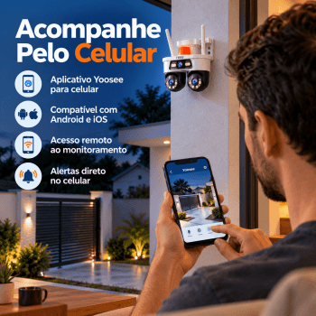 CÂMERA DE SEGURANÇA WI-FI PTZ TRIPLA LENTE 2MP FULL HD TWG TW-9600
