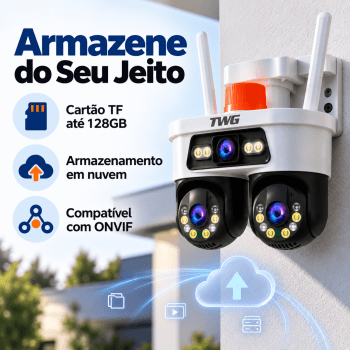 CÂMERA DE SEGURANÇA WI-FI PTZ TRIPLA LENTE 2MP FULL HD TWG TW-9600