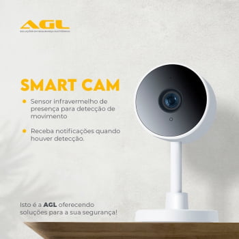 CÂMERA INTELIGENTE SENSOR DE PRESENÇA SMART CAM 2MP WIFI AGL