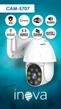 CAMERA MINI SPEED DOME IP WI-FI FULL HD INOVA CAM-5707