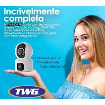 CÂMERA ROBÔ INTELIGENTE DUAS CÂMERASS WI-FI FULL HD ANATEL TWG TW-9510