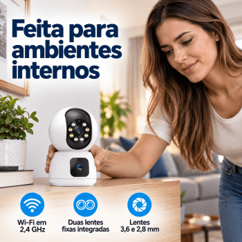 CÂMERA ROBÔ INTELIGENTE DUAS CÂMERASS WI-FI FULL HD ANATEL TWG TW-9510