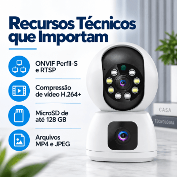 CÂMERA ROBÔ INTELIGENTE DUAS CÂMERASS WI-FI FULL HD ANATEL TWG TW-9510