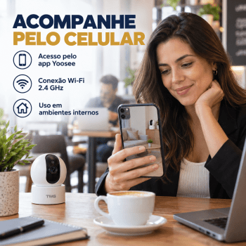CÂMERA ROBÔ INTELIGENTE WI-FI 2MP FULL HD ANATEL TWG - TW-9500