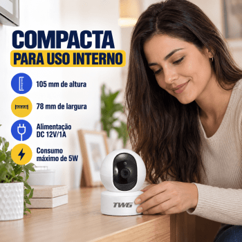 CÂMERA ROBÔ INTELIGENTE WI-FI 2MP FULL HD ANATEL TWG - TW-9500