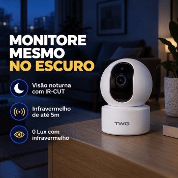 CÂMERA ROBÔ INTELIGENTE WI-FI 2MP FULL HD ANATEL TWG - TW-9500