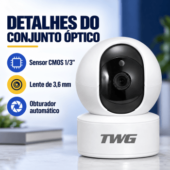 CÂMERA ROBÔ INTELIGENTE WI-FI 2MP FULL HD ANATEL TWG - TW-9500