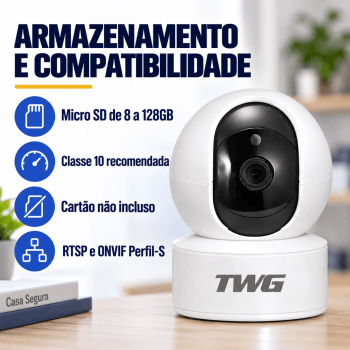 CÂMERA ROBÔ INTELIGENTE WI-FI 2MP FULL HD ANATEL TWG - TW-9500