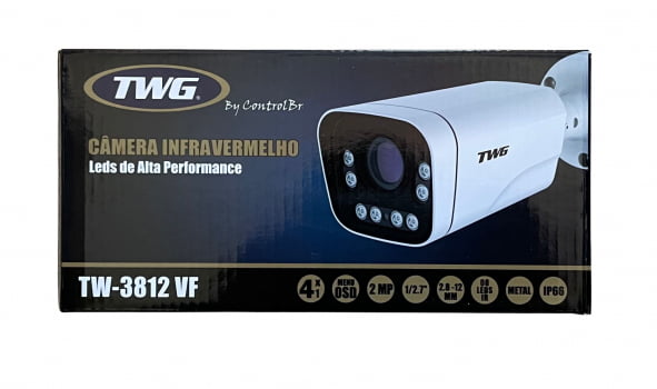 CÂMERA VARIFOCAL INFRA 4X1 2MP LENTE 2.8-12MM METAL IP66 TWG TW-3812 VF