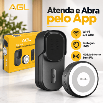 CAMPAINHA WI-FI AGL TOC FÁCIL ÁUDIO COM APP