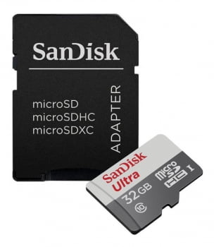 CARTÃO DE MEMÓRIA 32GB MICRO SD ULTRA 80MB/S CLASSE 10 SANDISK