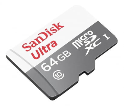 CARTÃO DE MEMÓRIA 64GB MICRO SD ULTRA 80MB/S CLASSE 10 SANDISK