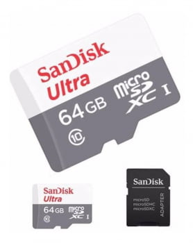 CARTÃO DE MEMÓRIA 64GB MICRO SD ULTRA 80MB/S CLASSE 10 SANDISK