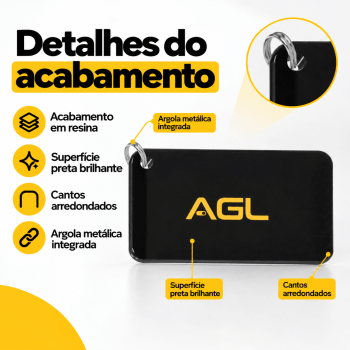 KIT 5 TAG RESINADA AGL 13,56MHz PRETA CHAVE DIGITAL