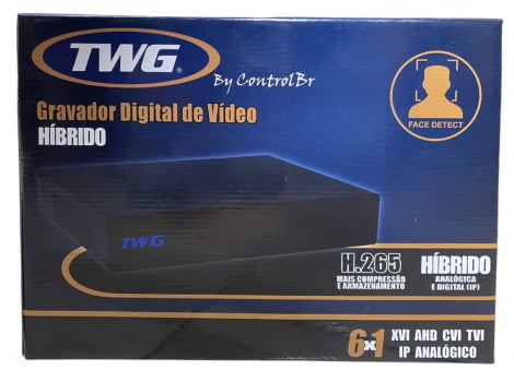 DVR STAND ALONE 8 CANAIS 1080N 6X1 FACE DETECT TWG TW-6208 FD