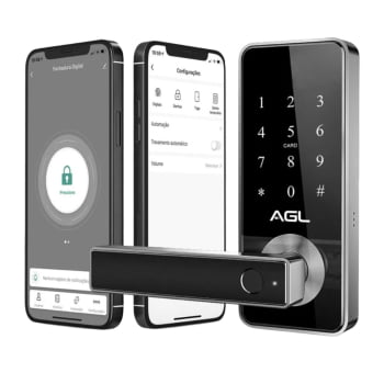 Fechadura AGL H11 Digital Bluetooth com App, Biometria, Cartão e Chave