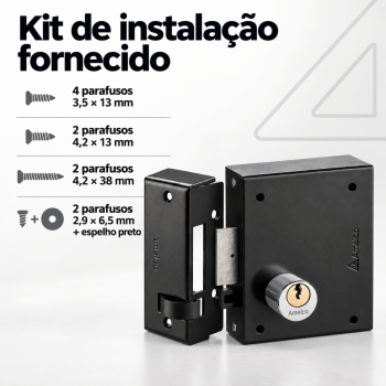 FECHADURA ELÉTRICA PARA PORTÃO 12V AMELCO FN66