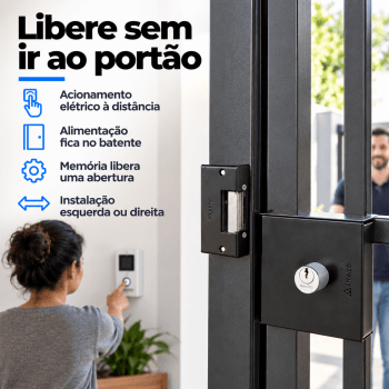FECHADURA ELÉTRICA PARA PORTÃO 12V AMELCO FN65
