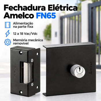 FECHADURA ELÉTRICA PARA PORTÃO 12V AMELCO FN65