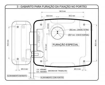 FECHADURA ELÉTRICA REVERSÍVEL 12V PRETA AGL AL100R