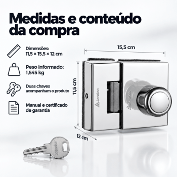 FECHADURA ELETRONICA PARA PORTA DE VIDRO AMELCO FV-32ICR