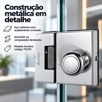 FECHADURA ELETRONICA PARA PORTA DE VIDRO AMELCO FV-32ICR